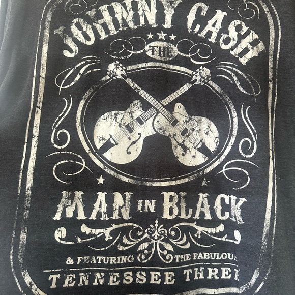 Large Charcoal Gray Johnny Cash Short Sleeve Tee - Picture 6 of 7